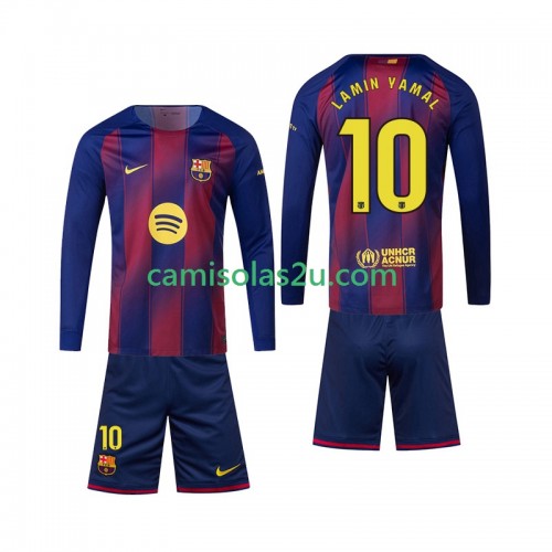 Camisolas de futebol FC Barcelona Lamine Yamal 10 Criança Equipamento Principal 2025/26 Manga Comprida Camisolas de futebol FC Barcelona Lamine Yamal 10 Criança Equipamento Principal 2025/26 Manga Comprida
